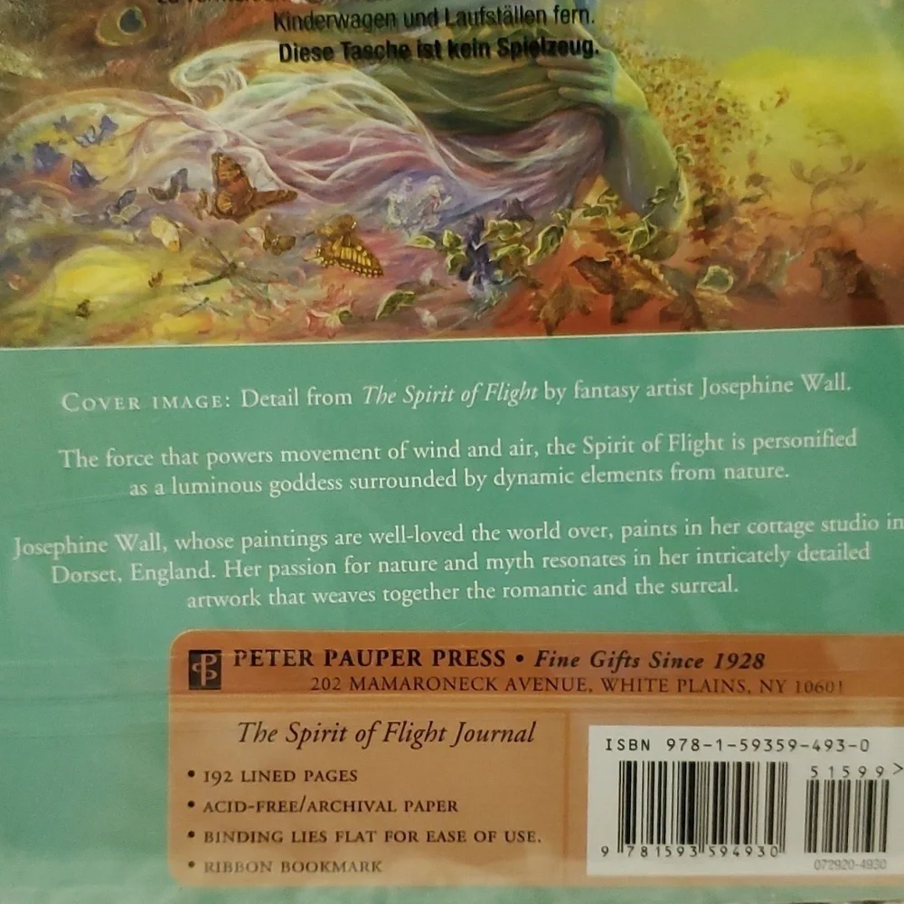 NWT! Josephine Wall Spirit Of Flight Journal (5 By 9) 192 Lined Pages